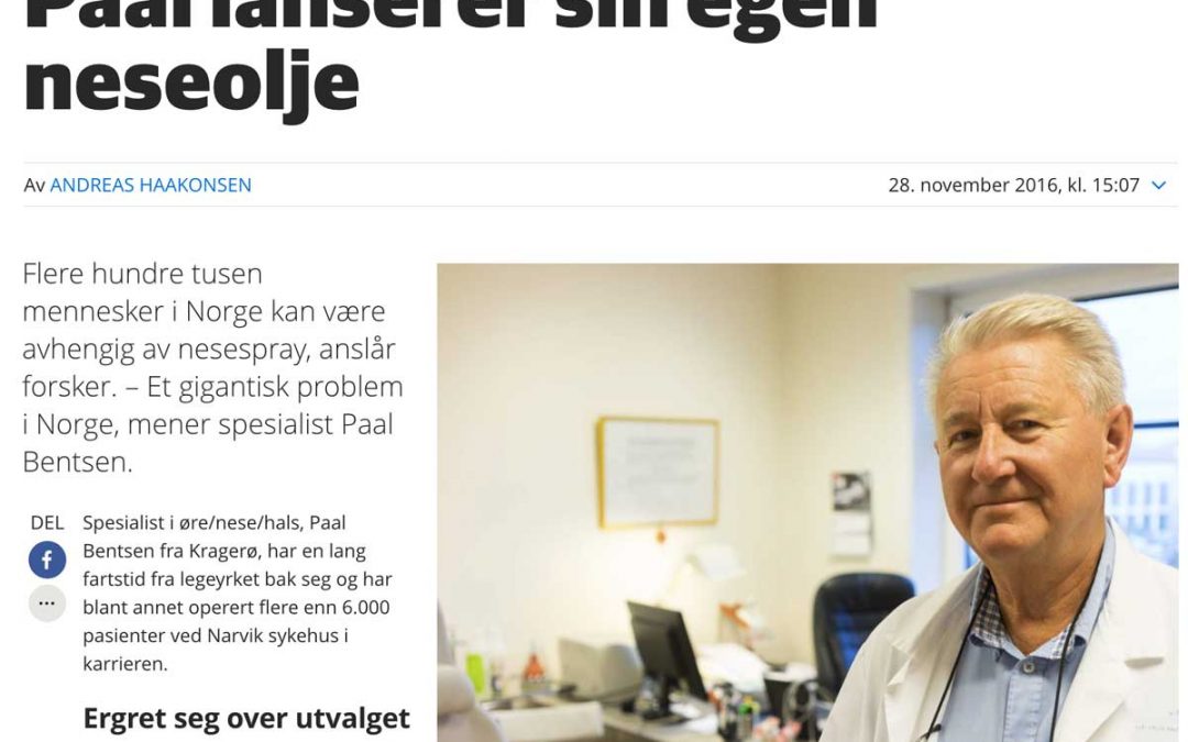 Kragerø Blad: Paal lanserer sin egen neseolje
